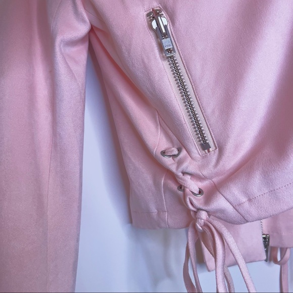 Light Pink Blush Suede Moto Jacket REVOLVE - Picture 2 of 5